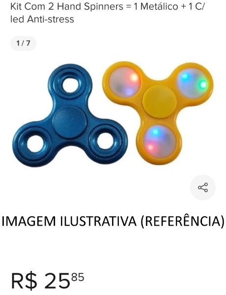 Leilão Online - LOTE CONTENDO 100 UNIDADES DE SPINNER VÁRIOS MODEL