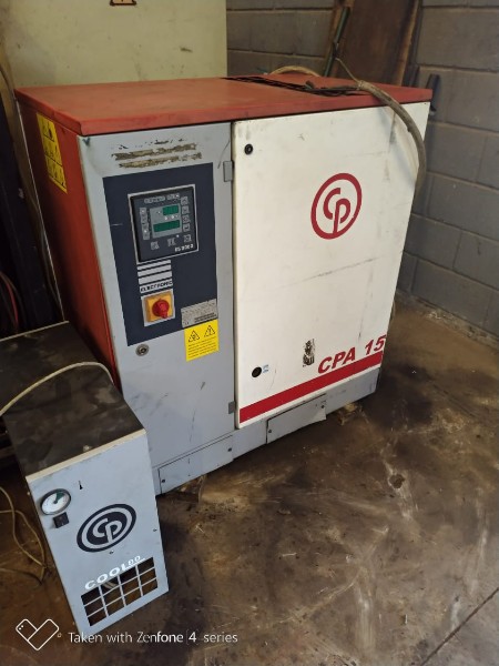 Leilão Online - Compressor parafuso CPA 15 Chicago 10 Bar.